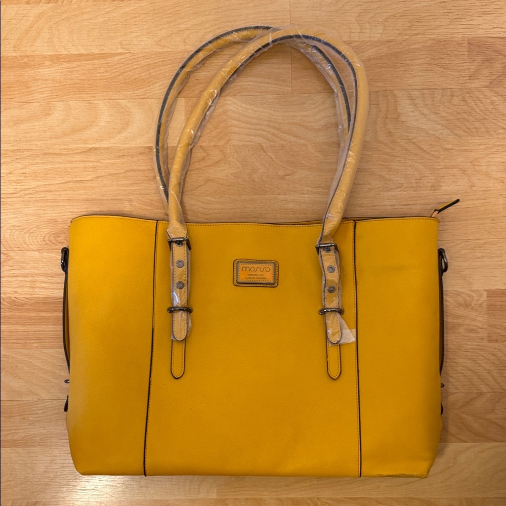 Mosiso Yellow Laptop Tote Bag